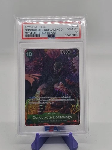 One Piece Kingdoms Of Intrigue- Donquixote Doflamingo SR Alt Art OP04-031 PSA 10