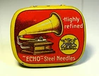 Rare Ad Gramophone Needles Tin ECHO 1920 Phono Pick-Up Nadeldose #24