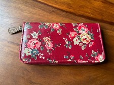 CATH KIDSTON RED KINGSWOOD ROSE FULL ZIP WALLET