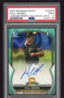 PAUL SKENES AUTO 2023 BOWMAN DRAFT CHROME AQUA LAVA REFRACTOR CARD /199 PSA 9 RC