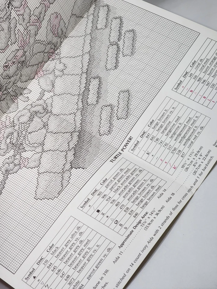 Vintage Teenage Mutant Ninja Turtles Turtle Power Cross Stitch Pattern 1990 TMNT - Image 3 of 3