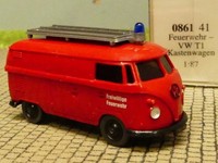 1/87 Wiking Vw T1 Kasten Feuerwehr 0861 41