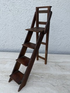 Wooden Salesman Sample Step Ladder 17” RARE