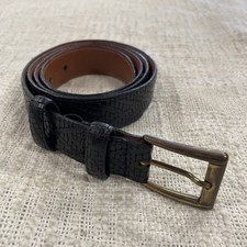 Vintage Italian Full Grain Leather Black Brown 38/95 1931 00 Belt