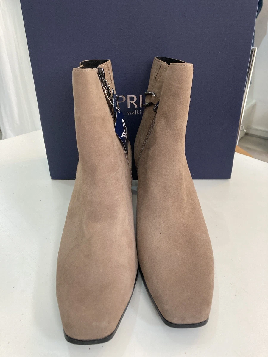 Caprice Taupe Suede Ankle Boots Size 8 Eur 42 New In Box RRP 110