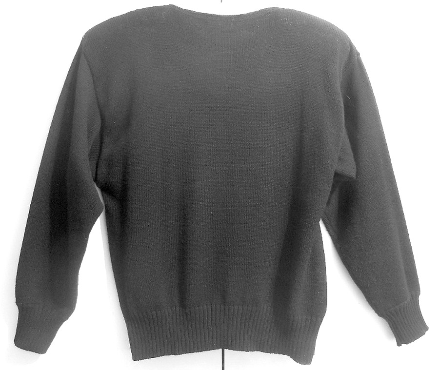 LEATHER PATCHWORK  and 100% WOOL SWEATER Black Br… - image 6
