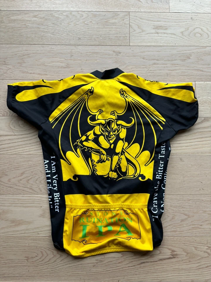 Camiseta deportiva de ciclismo CANARI X Stone IPA manga corta media cremallera negra amarilla Foto 2 de 4