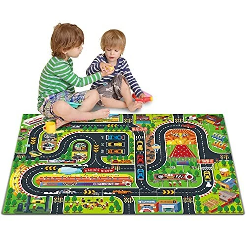 Kids Toy Dream Mat Racetrack Activity Playmat Carpet Racing Map for Playroom