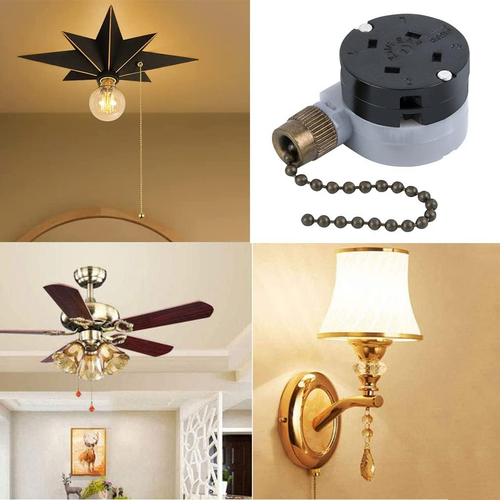 Ceiling Fan Switch Zing Ear ZE-208D 3 Speed Control 5-8 Wire Pull Chain Switch A - Bild 3 von 6