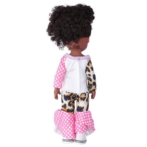 14 Inch Vinyl African Black Skin Baby Doll Curly Hair Reborn Girl Doll Cute - Picture 2 of 12