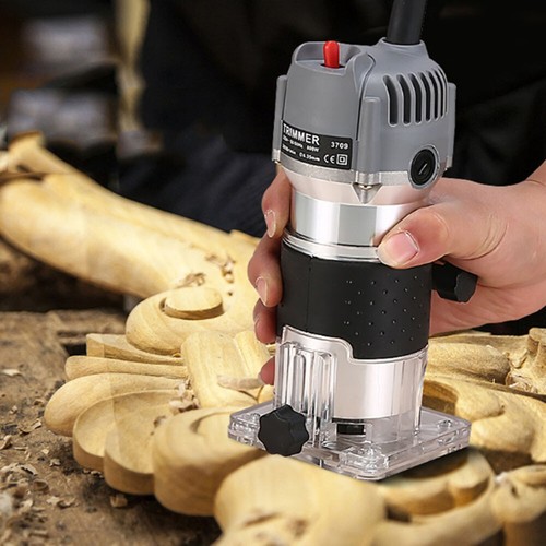 110V Holzbearbeitung Elektrische Trimmmaschine Holz Fräsen Gravieren Schlitzwerkzeug - Bild 3 von 12