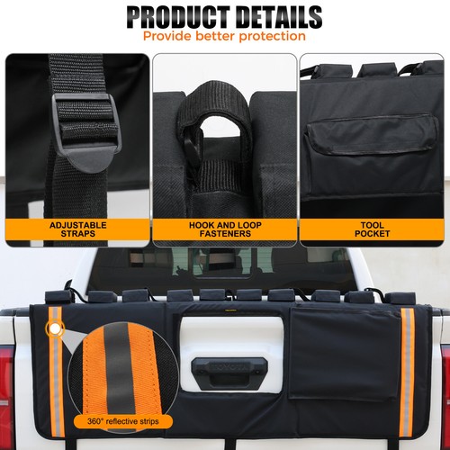 Tailgate Pad for Mountain Bike with Reflective Strips & Tool Pockets for Trucks - Imagen 4 de 22