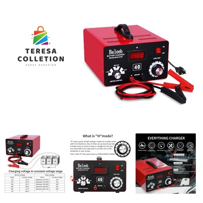 C40 Adjustable Battery Charger 12V 24V 36V 48V 60V 72V, 16A Pulses of High-Vo...