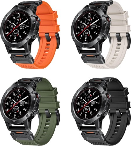 Correa de silicona táctica QuickFit de 22 mm banda impermeable para Garmin Fenix 7 Pro/6/5 - Imagen 40 de 56