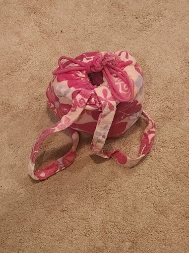 Stuffable Pocket Beach Towel Pink Floral Butterfly Print 30 X 58 - Picture 5 of 6
