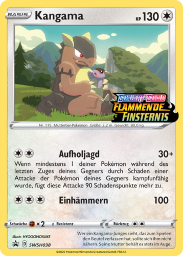 Pokémon étoile noire promo Kangama SWSH 038 presque comme neuf allemand - Photo 1 sur 1