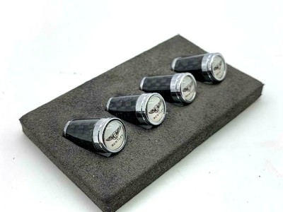 3K Tairyfil Silver Carbon Fiber Tire Valve Stem Caps for Maserati