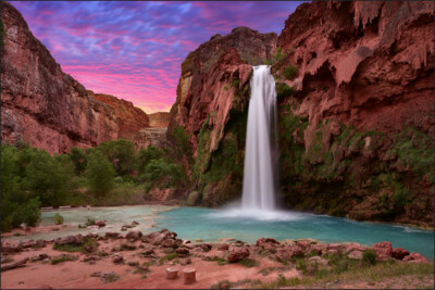 VINYL Fototapete XXL TAPETE Wasserfall Havasu 670