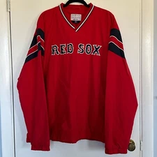 MLB Genuine Merchandise Boston Red Sox Embroidered Windbreaker Red Logo Sz XXL