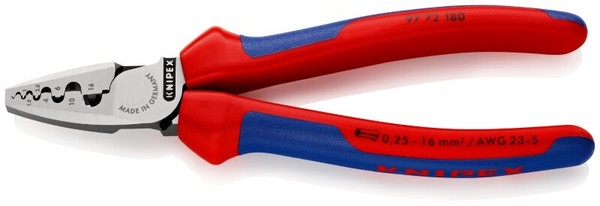 Knipex 97 72 180 Crimpzange FüR AderendhüLsen Mit Mehrkomponenten-HüLlen 180 Mm-image