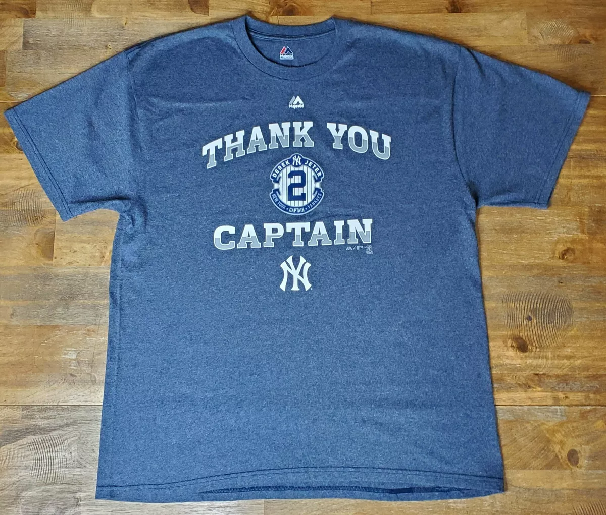 Majestic MLB New York Yankees Derek Jeter Thank You Captain Shirt Size XL