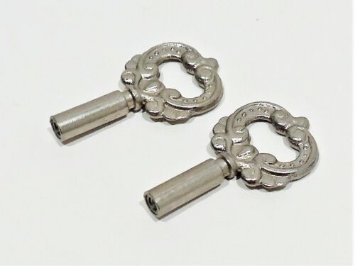 Lot of 2 - Nickel Plated Cast Metal Key Turn Knob for Lamps - New Old Stock! - Bild 1 von 1