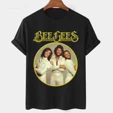 Rare! Bee Gees Band In Concert Cotton Black Full Size Men Women Shirt DI099