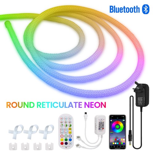 WS2812B RGB LED Strip Neon Flex Rope Light Waterproof Outdoor UK Plug Wifi APP - Picture 27 of 28