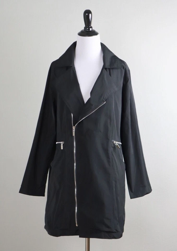 Chaqueta Sun Kim Cómoda EE. UU. Mujer XS Asimétrica Moto Cremallera Negra Moto Foto 2 de 4