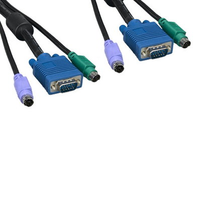 6Ft-10Ft KVM Cable SVGA VGA HD-15 Pin PS/2 Mouse Keyboard MDIN-6 Pin PC Male M/M