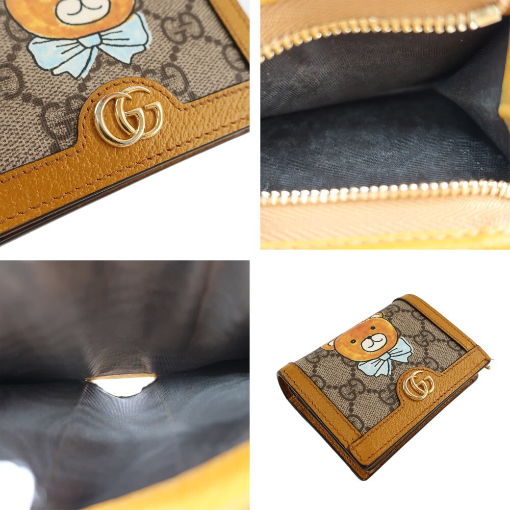 GUCCI EXO KAI Bifold Wallet Teddy Bear Print GG Supreme GUCCI EXO KAI Bifold Wallet Teddy Bear Print GG Supreme