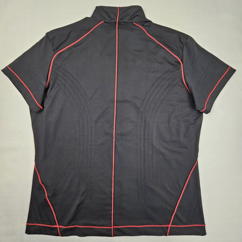 Nike Golf Polo Shirt Girls Large 12-14 Fit Dry Quarter Zip Black Red Athlete Top - Picture 3 of 17