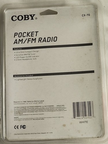 Coby CX-70 Portable AM/FM Radio White (DG110) - Picture 3 of 4
