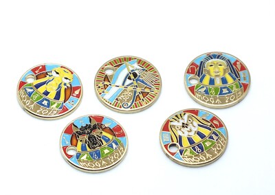Pathtag 6 Pathtags Geocaching Souvenir 6 Coins MOGA 2015 Tracking Egyptian S33