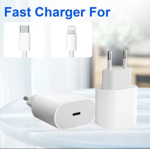 Caricabatteria 20W +Cavo USB-C **2 METRI* PER Apple Iphone X 11 12 13 14 Pro Max - Foto 1 di 4