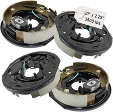 2 Pair 10"x2-1/4" Electric Trailer Brake Assembly for 3500 lbs Axle 4 Lugs 2L+2R