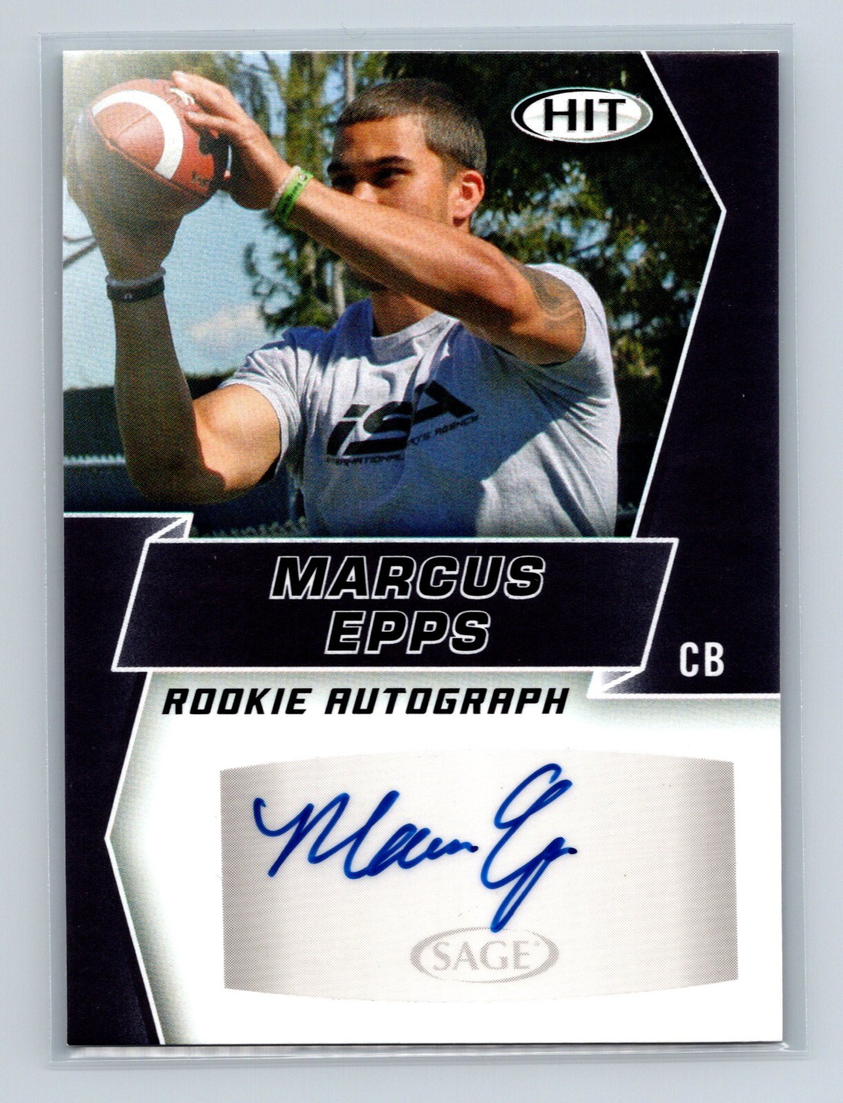 Marcus Epps Sage Hit Premier Draft Rookie Autograph #A59 Black