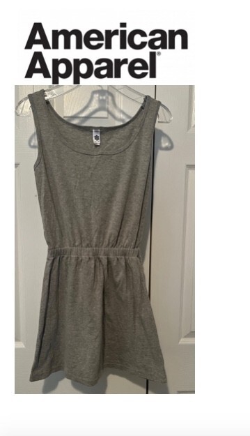 american apparel grey dress FREE SHIPPING American Apparel Halter Silver Nylon