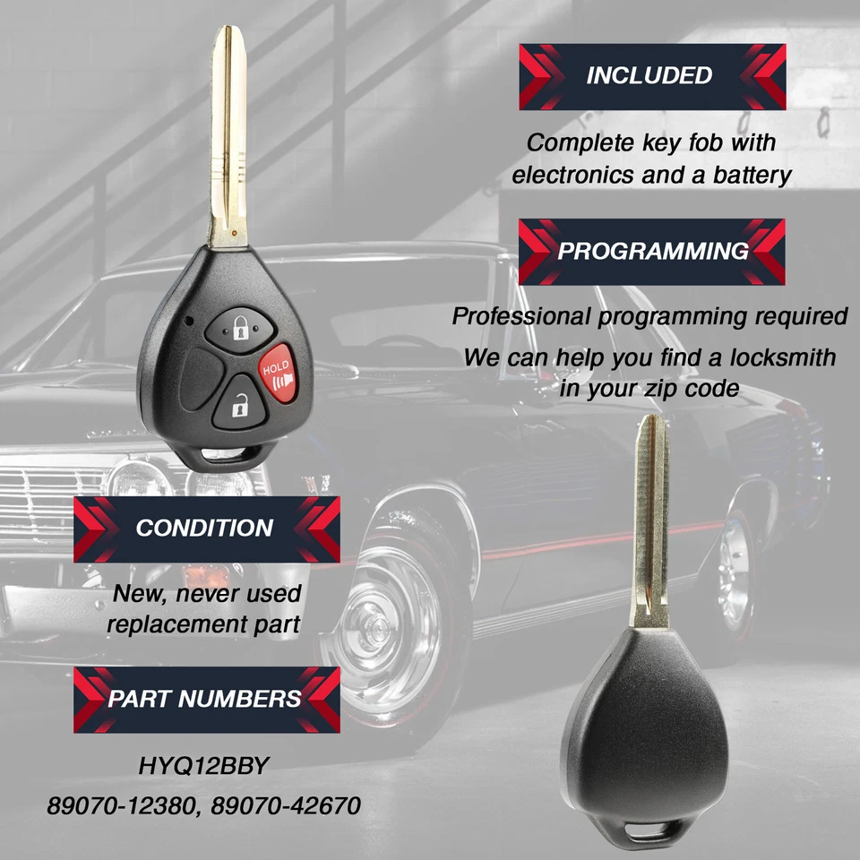 For 2007 2008 2009 2010 Scion xB Toyota Rav4 Keyless Entry Remote Car Key Fob - Imagem 4 de 4