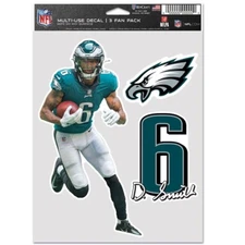 DEVONTA SMITH #6 PHILADELPHIA EAGLES 3-MULTI USE DECALS FAN PACK WINCRAFT 🦅