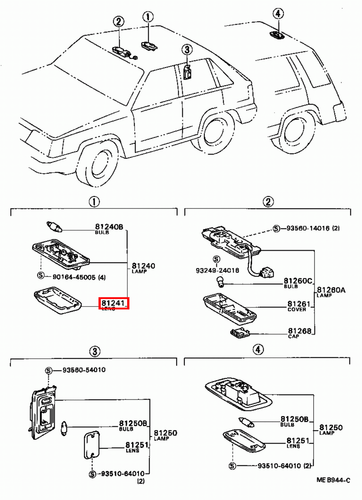 Genuine Hilux LN109 LN108 LN107 LN106 LN105 Interior Dome Light Lamp Lens Middle - Picture 17 of 20