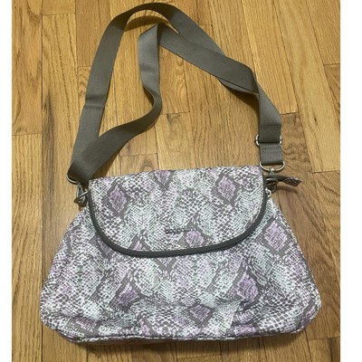 Baggallini Amanda Crossbody Blush Pink Python Snake Skin lightweight purse bag
