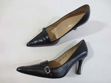 TOP MADELEINE Pumps "60ies" High Heels spitz 36-36 1/2 Echt-Leder schwarz  /11n