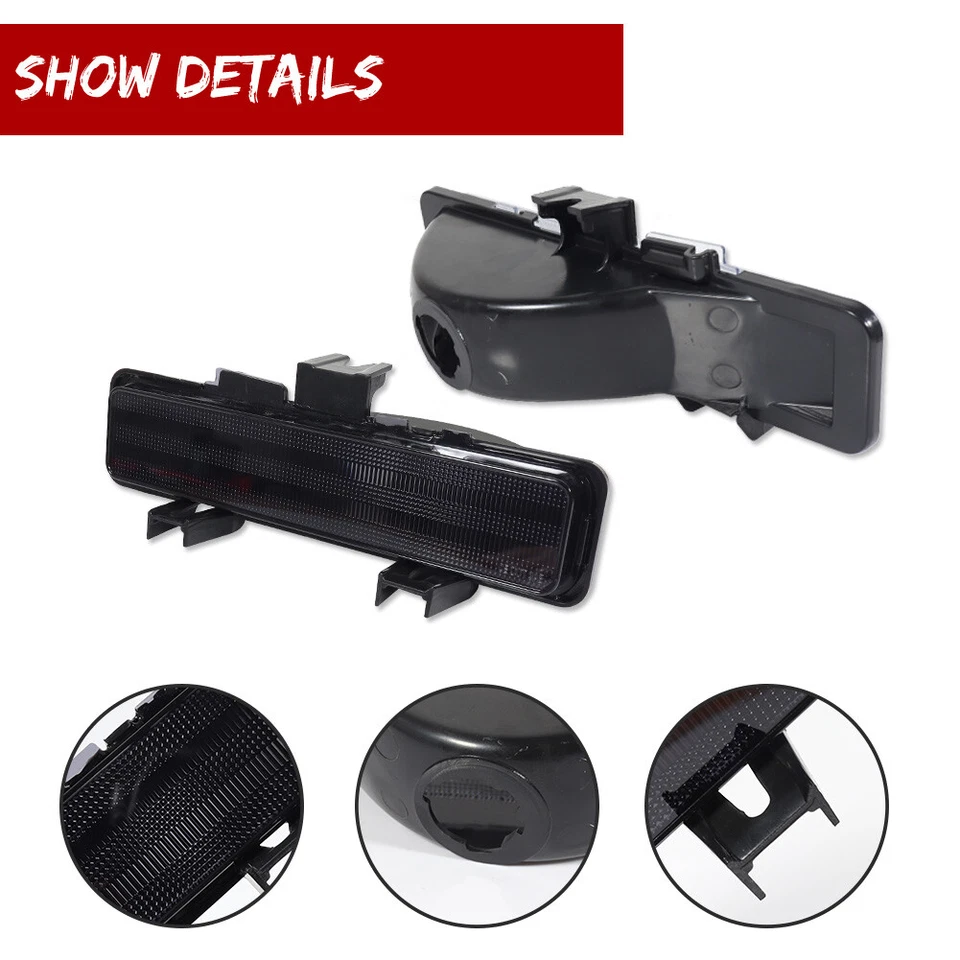 Smoke Turn Signal Light For 1982-1993 Chevy S10 1983-1994 S10 Blazer RH + LH Set - Image 3 of 4