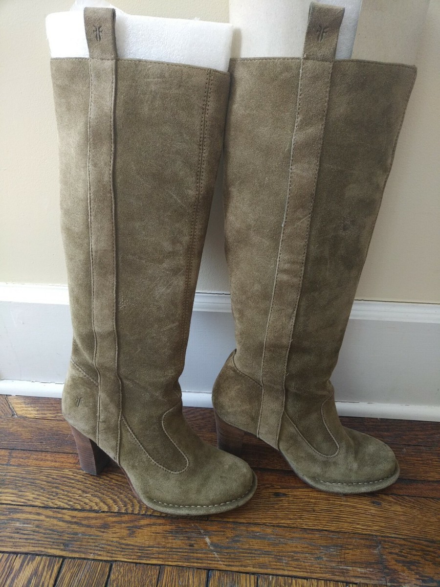Frye green suede boots top