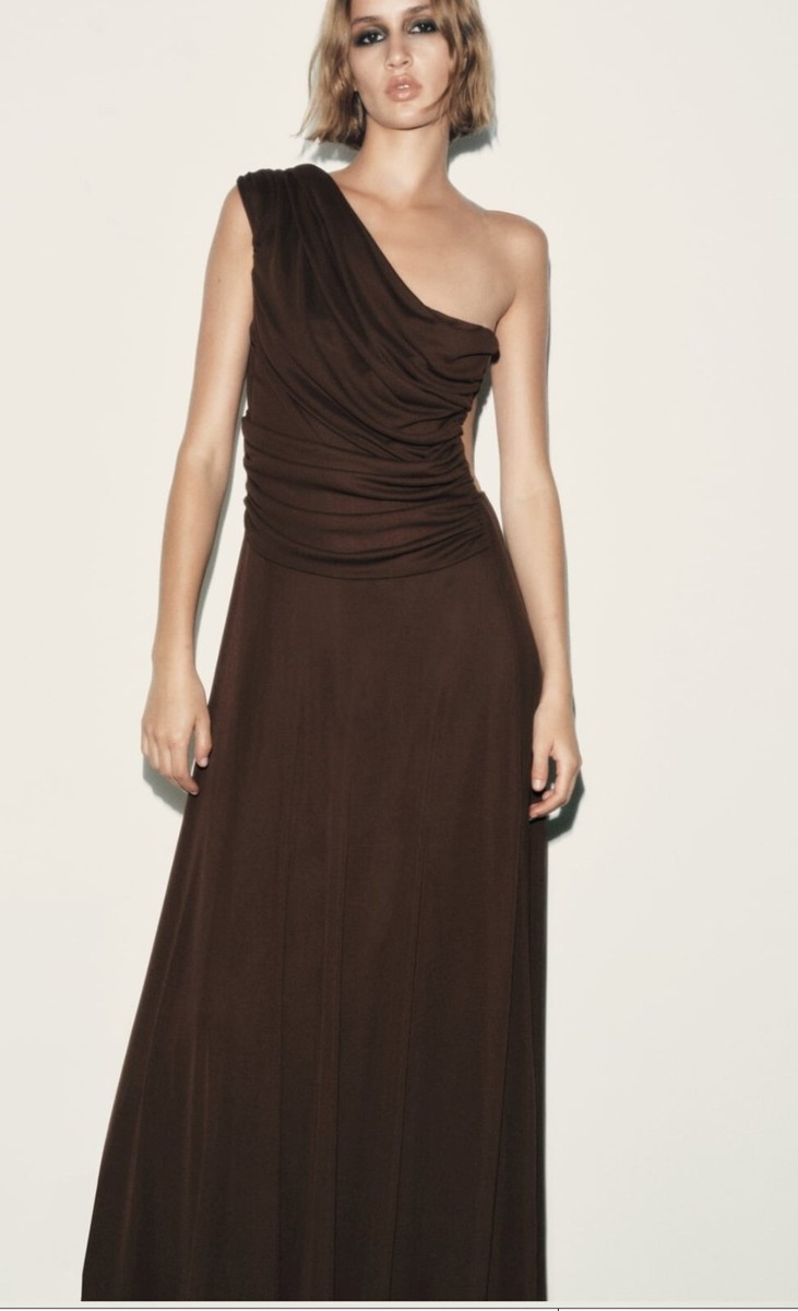 リルアー　drape design dress M-Long brown リルアー drape design dress M-Long brown