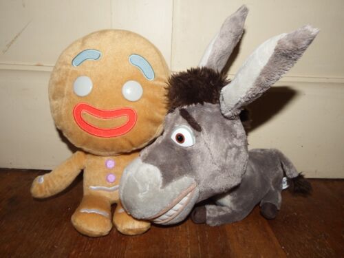 Big Headz Shrek soft plush figure toy bundle Gingy Donkey character set RARE - Picture 1 of 10
