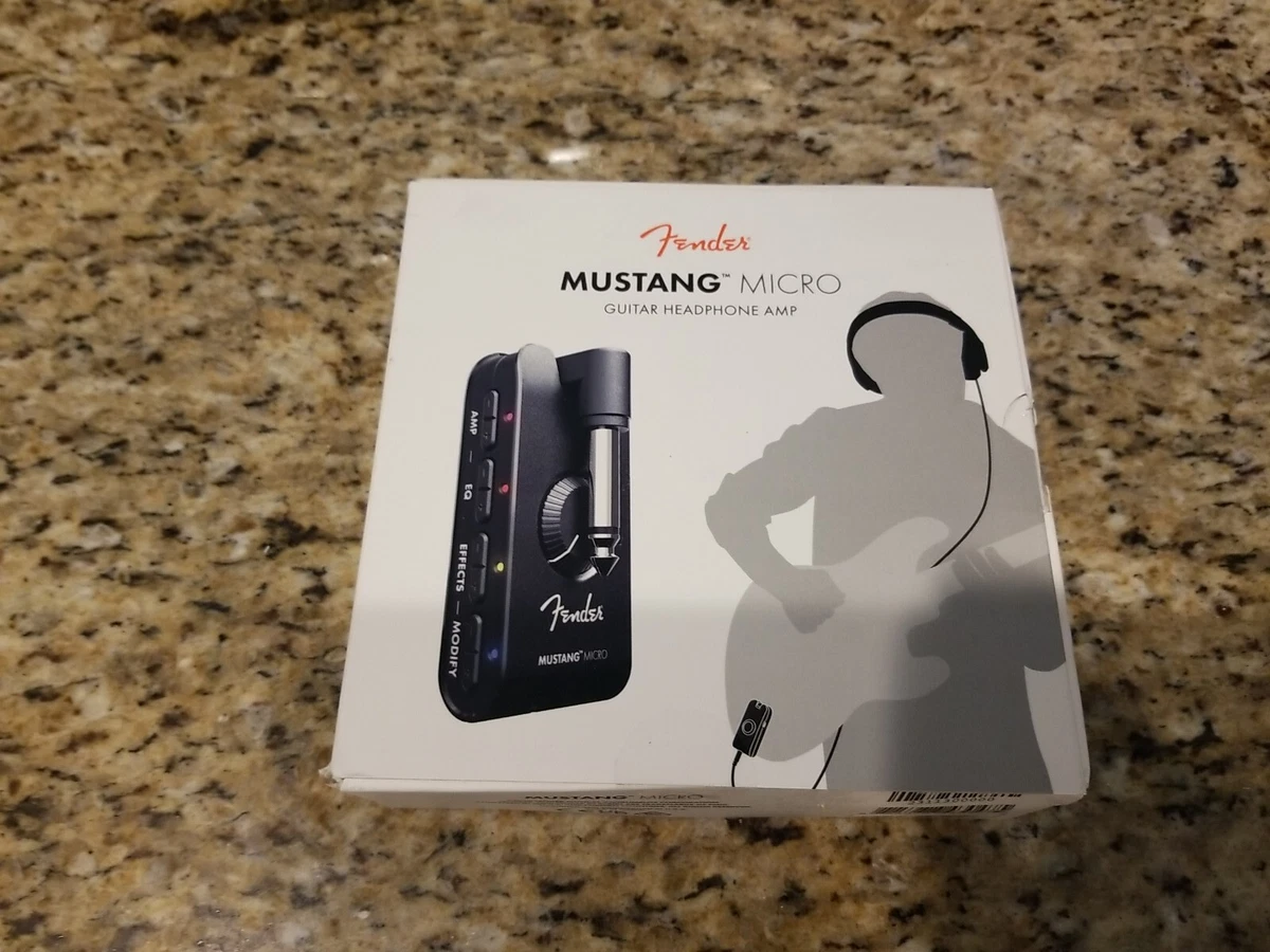 Fender Mustang Micro Guitar Headphone Amp Rechargeable Black Open box New