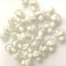 Clear Purple Lampwork Mushroom Glass Spacer Loose Beads Charm Findings