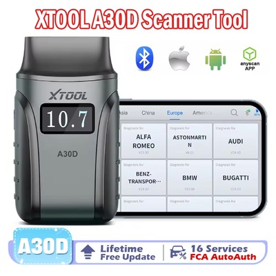 XTOOL A30D 2.0 OBD2 Diagnosegerät KFZ Auslesegerät ALLE SYSTEM Bluetooth Scanner